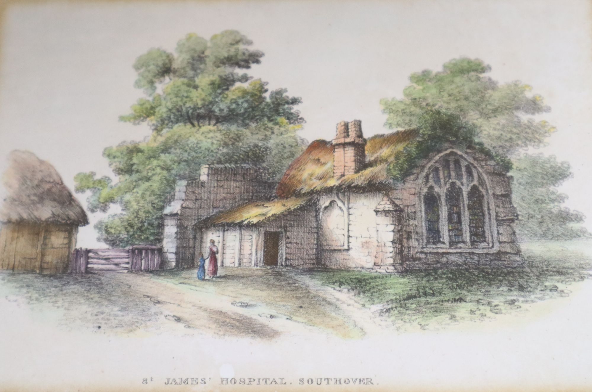 A group of assorted 19th century and later watercolours and prints, depicting scenes in and around Lewes, including Fatal Railway Acci